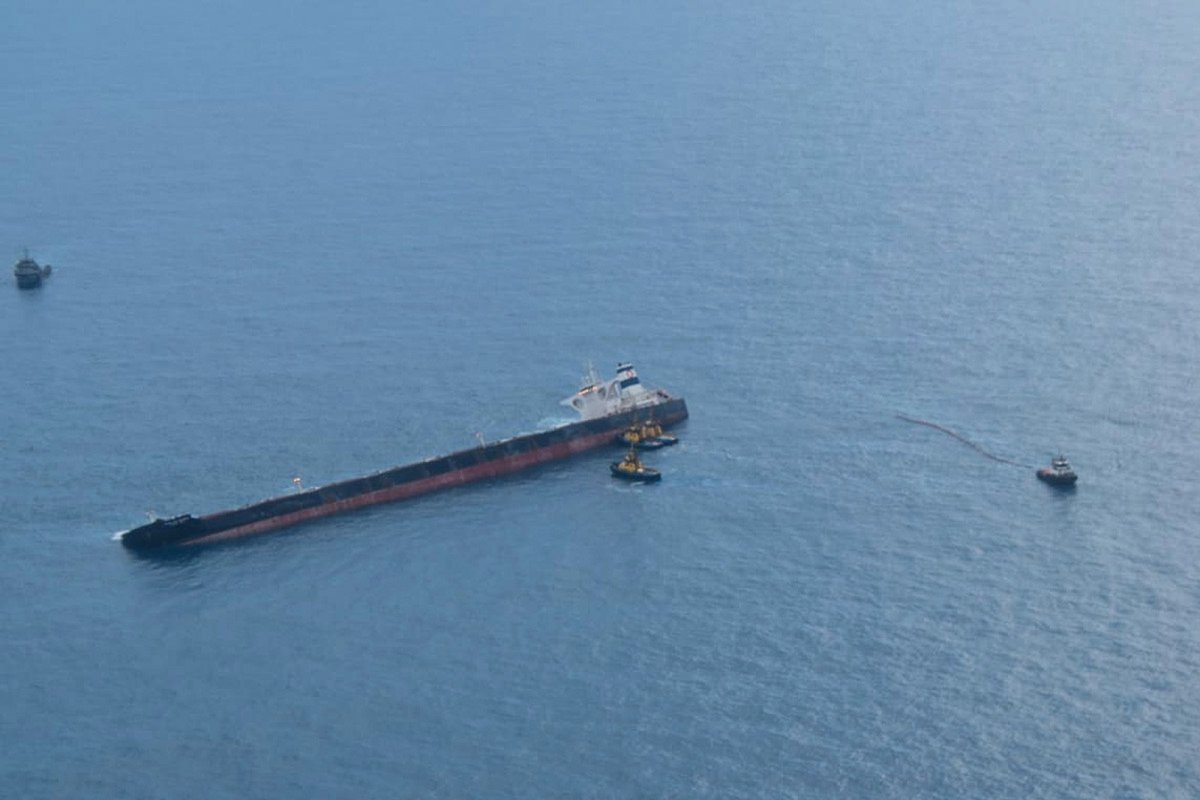 Ibama descarta presença de óleo em área onde navio da Vale encalhou