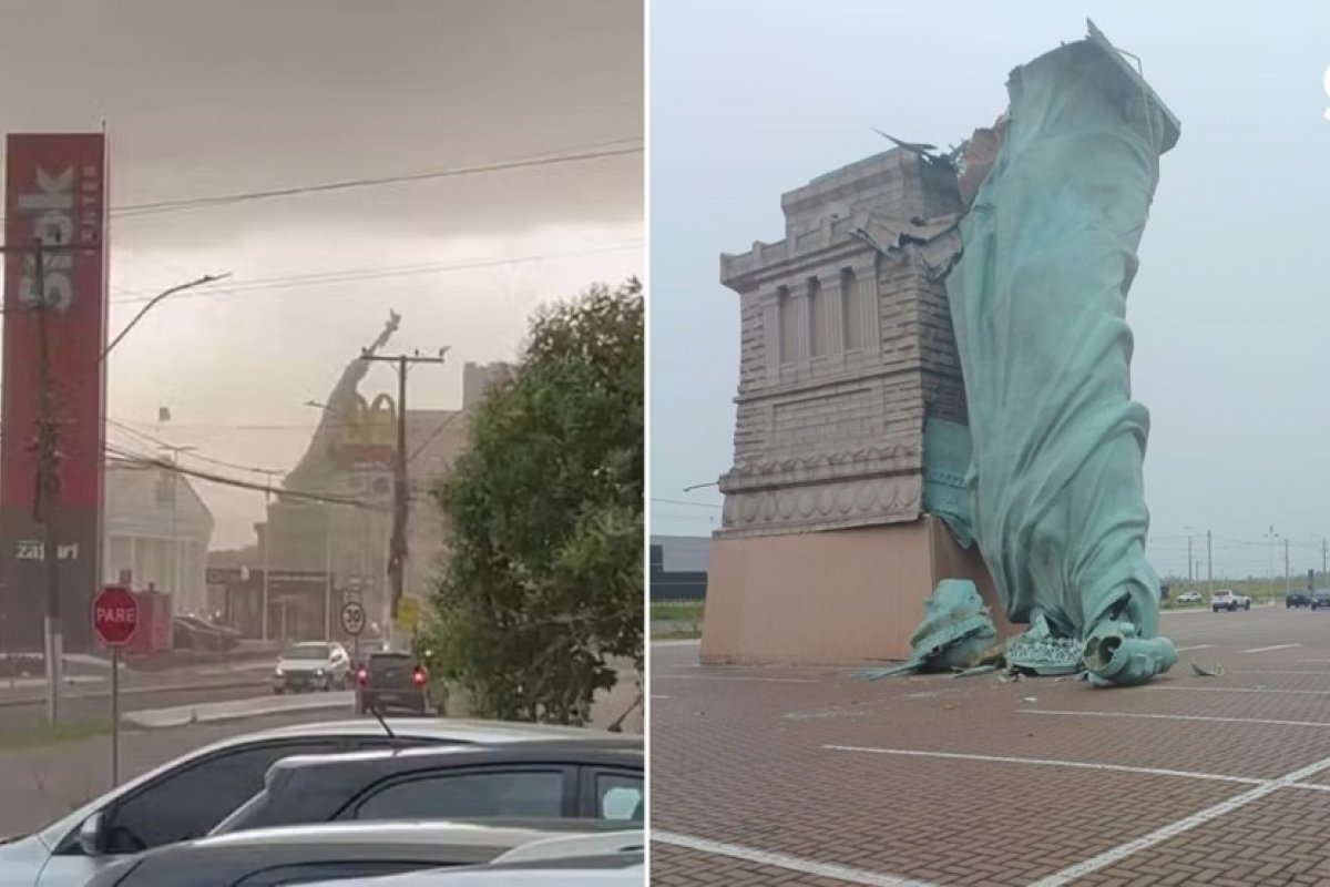 Saiba tudo sobre a estátua da Havan que desabou no Rio Grande do Sul!