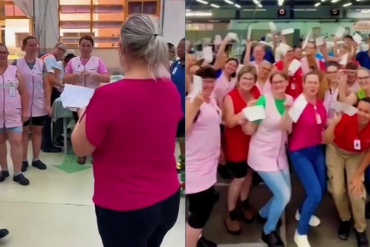 Vídeo: empresa do setor têxtil viraliza ao distribuir bilhetes da Mega-Sena da Virada para mais de 2,5 mil funcionários
