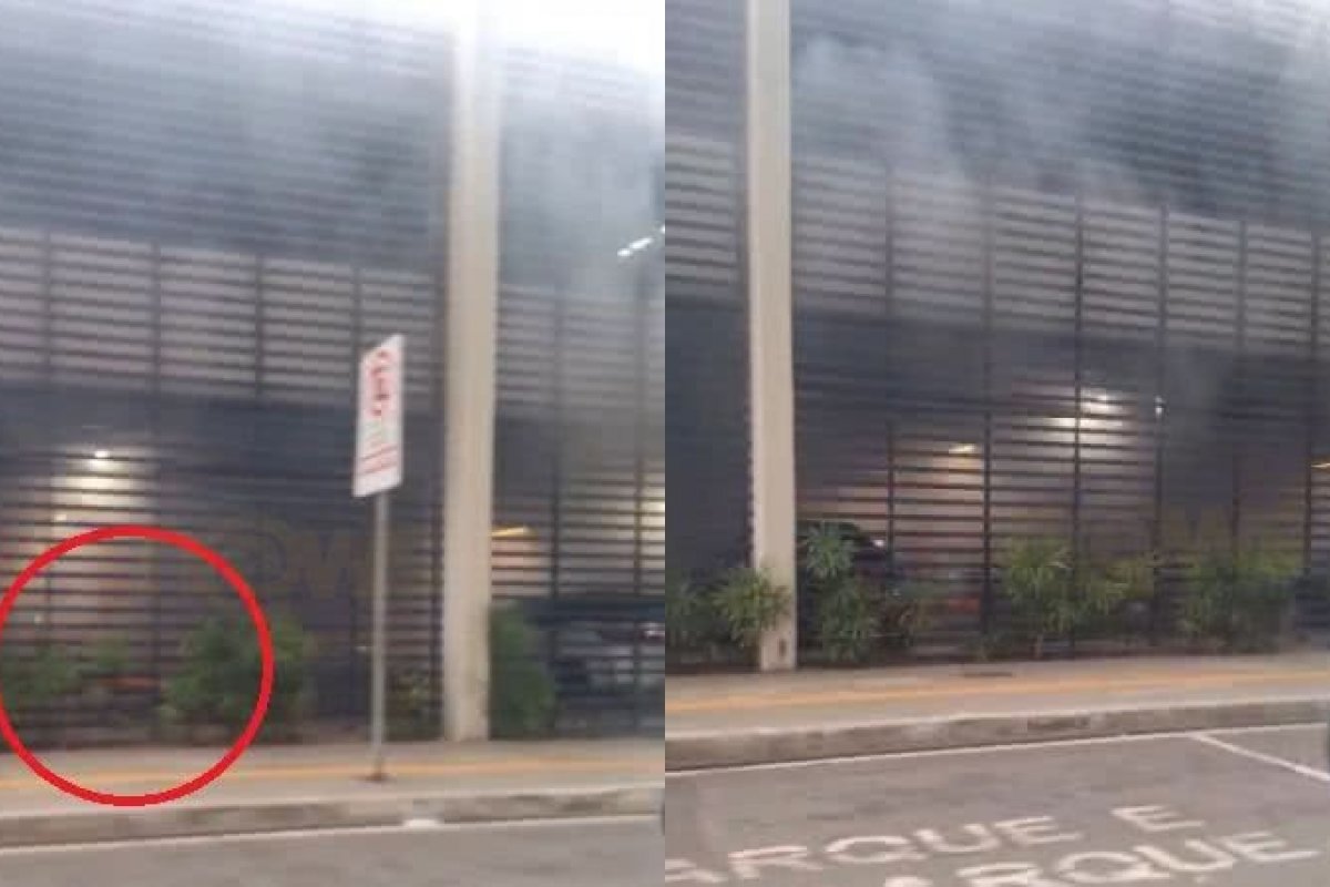 Vídeo: carro pega fogo em estacionamento do Aeroporto de Salvador