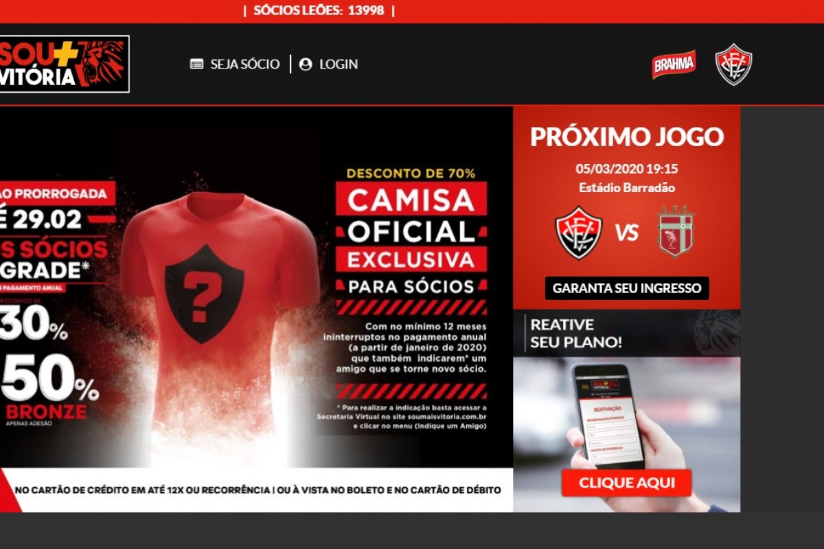 Vitória encerra promoção para atrair novos sócios 