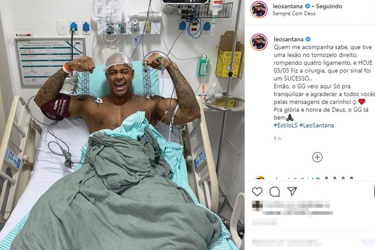 'O GG tá bem' diz Léo Santana após cirurgia 