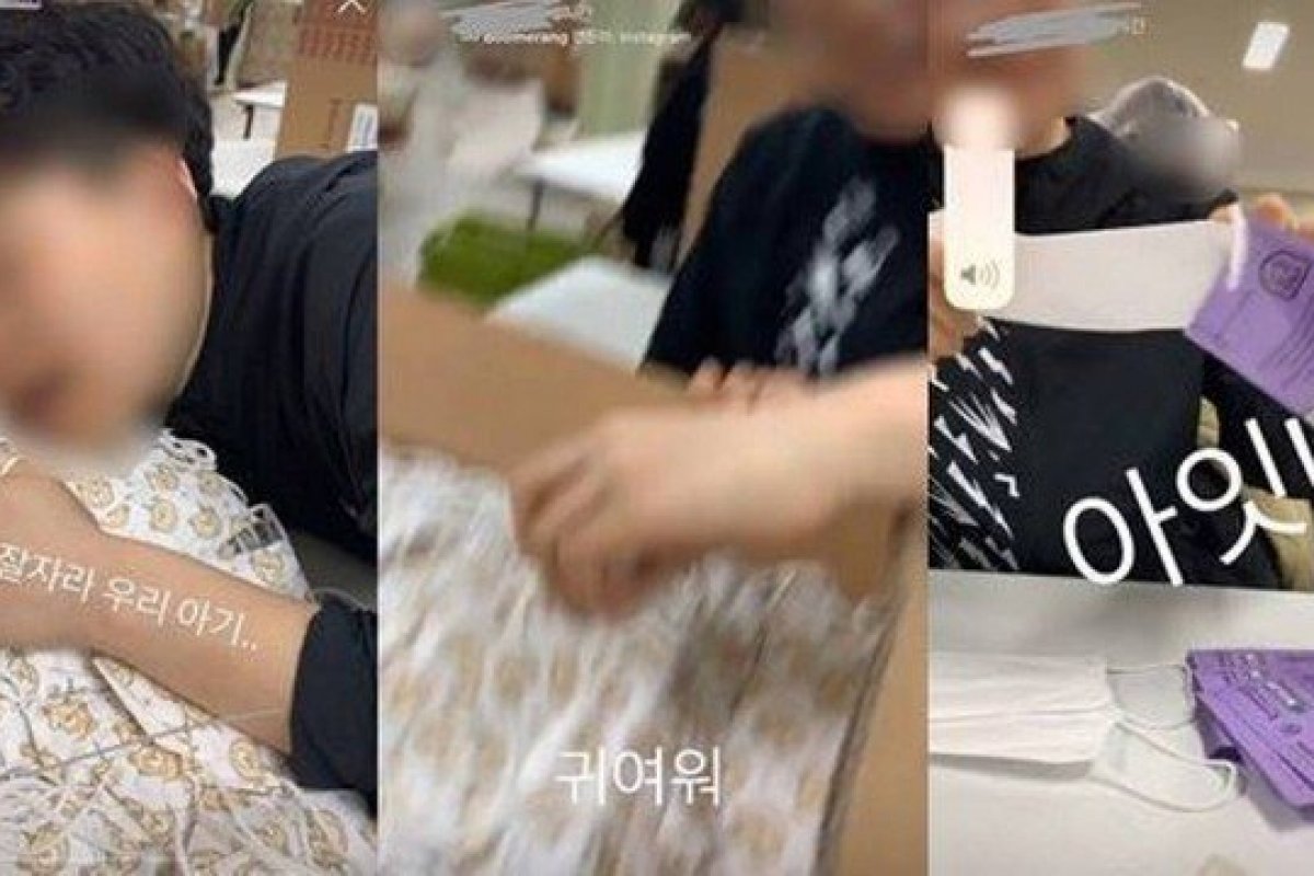 Funcionário grava vídeo esfregando o rosto em mascaras destinadas para venda