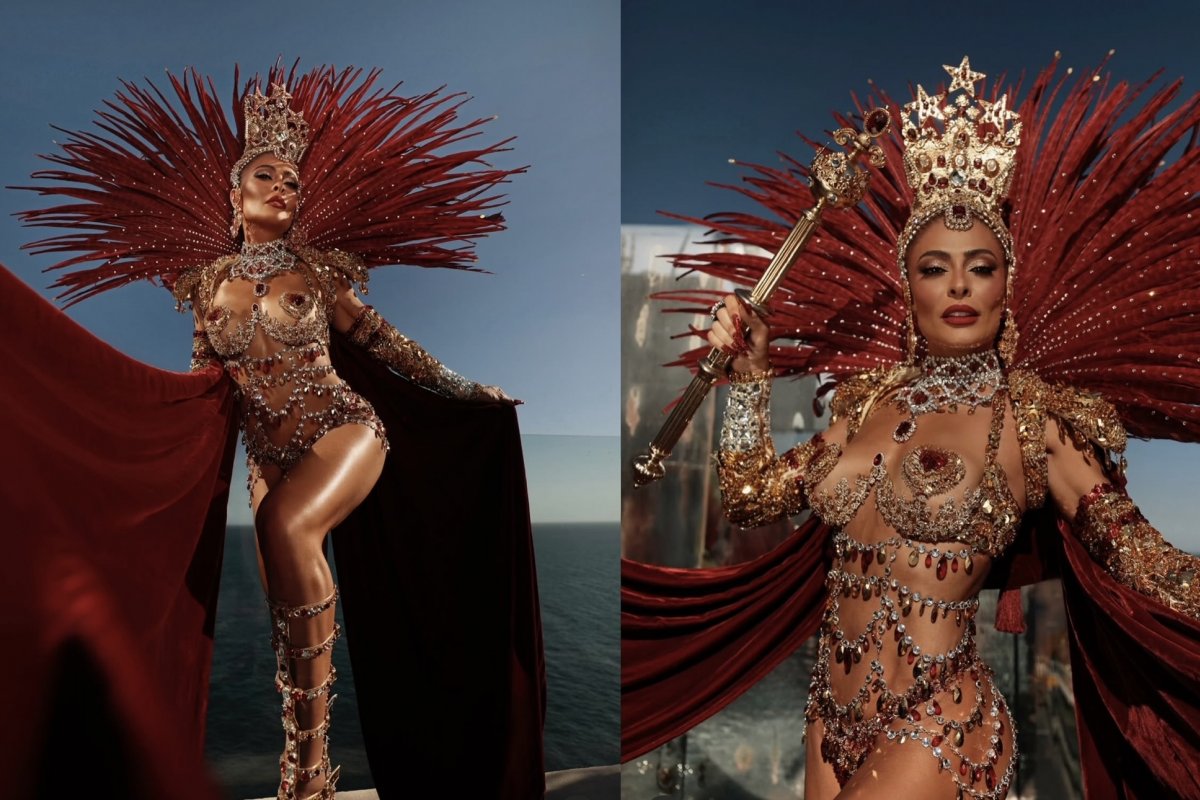 Juliana Paes volta à Viradouro com fantasia assinada pela Dolce & Gabbana! 
