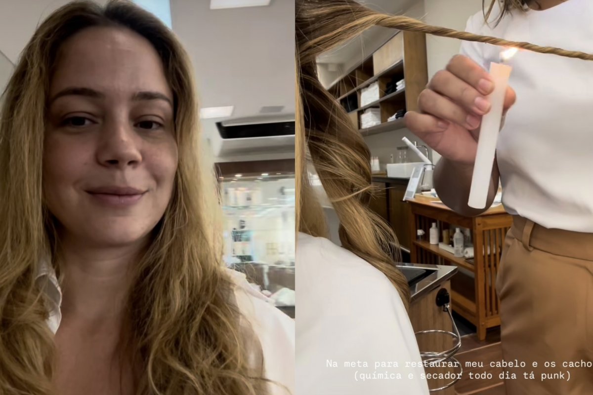 Após rotina intensa com secador, Leandra Leal recorre à velaterapia e especialista faz alerta! 