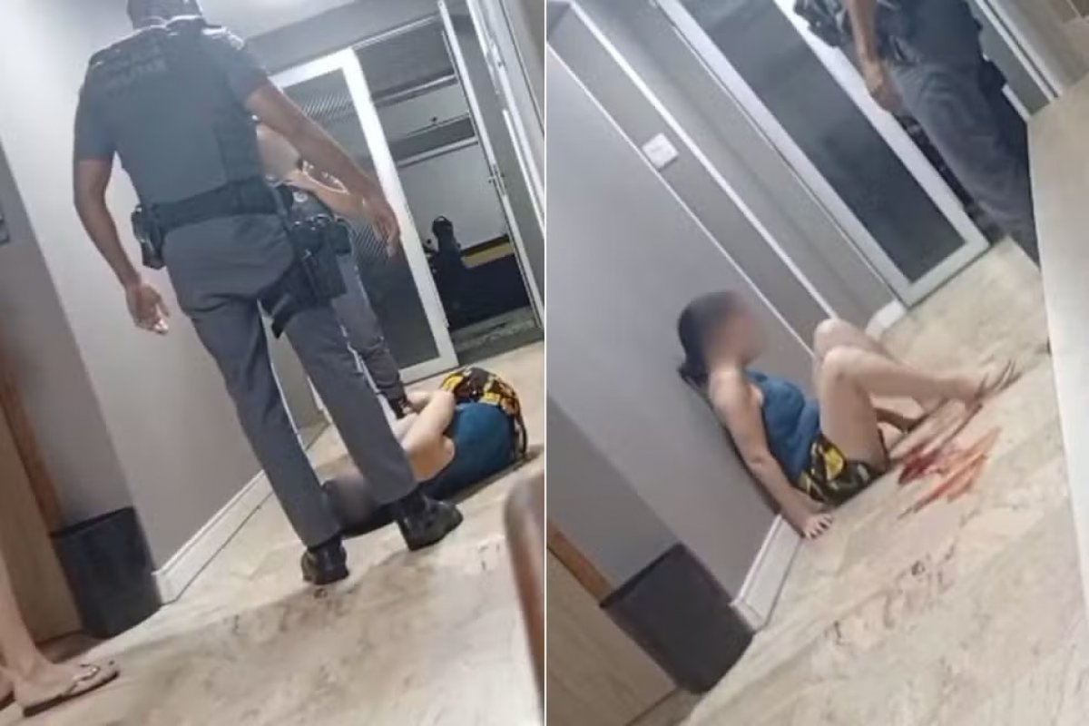 Vídeo: PM chuta rosto de mulher em surto no litoral de SP; ele foi afastado das atividades operacionais