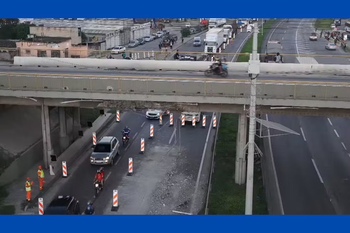 Viaduto fica completamente interditado após acidentes no Rio de Janeiro