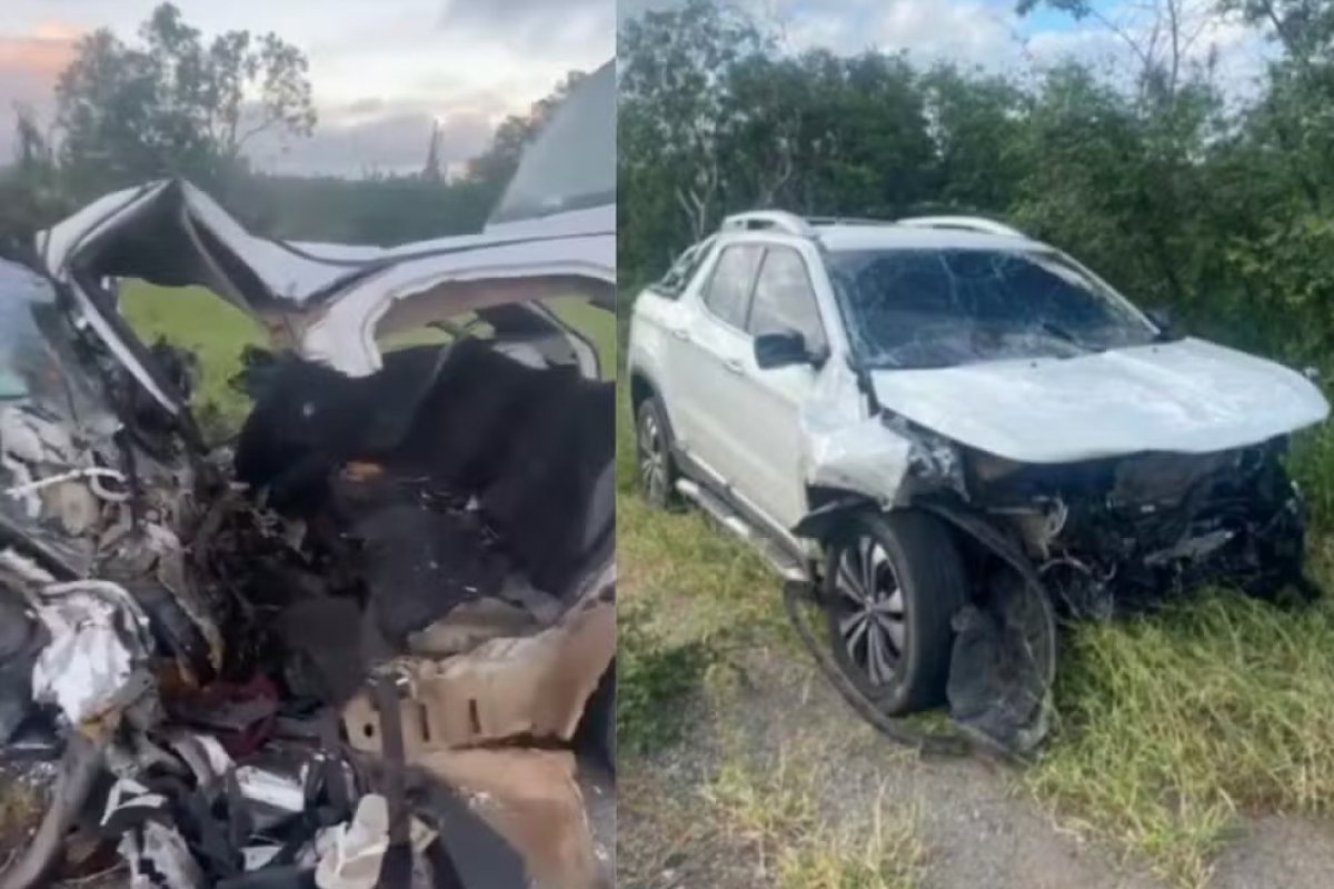Cinco jovens morrem após dois carros baterem de frente na BR-324