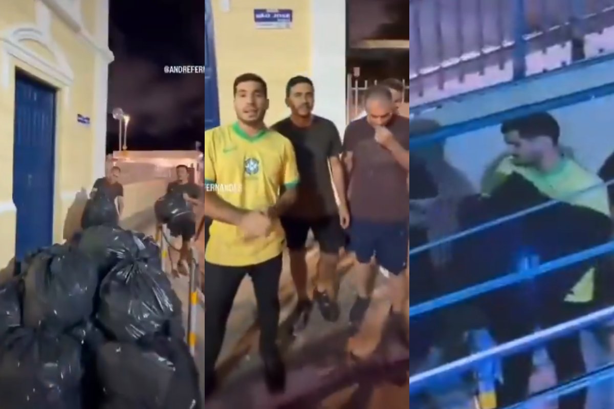 Vídeo: Deputado que colocou sacos de lixo em frente à sede da Prefeitura de Fortaleza afirma que atitude foi um protesto