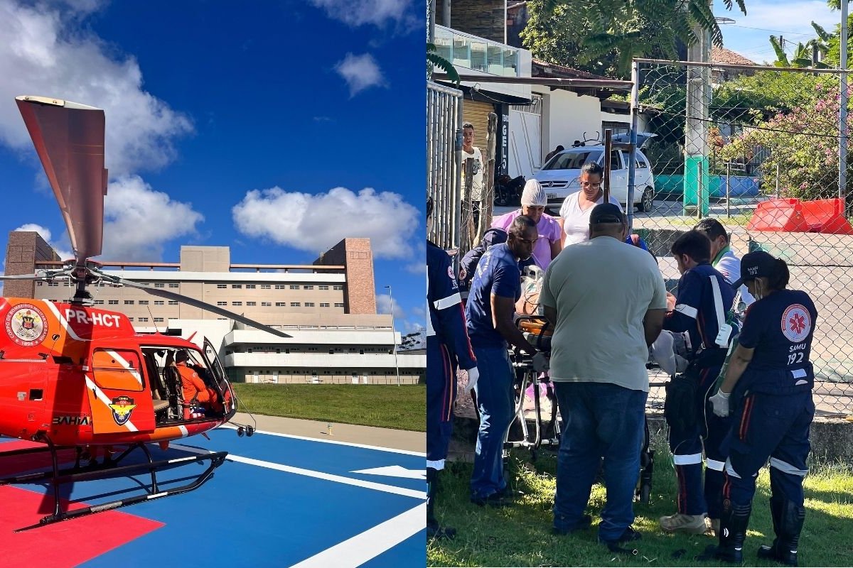 Paciente com AVC é resgatado por helicóptero dos bombeiros no Recôncavo Baiano