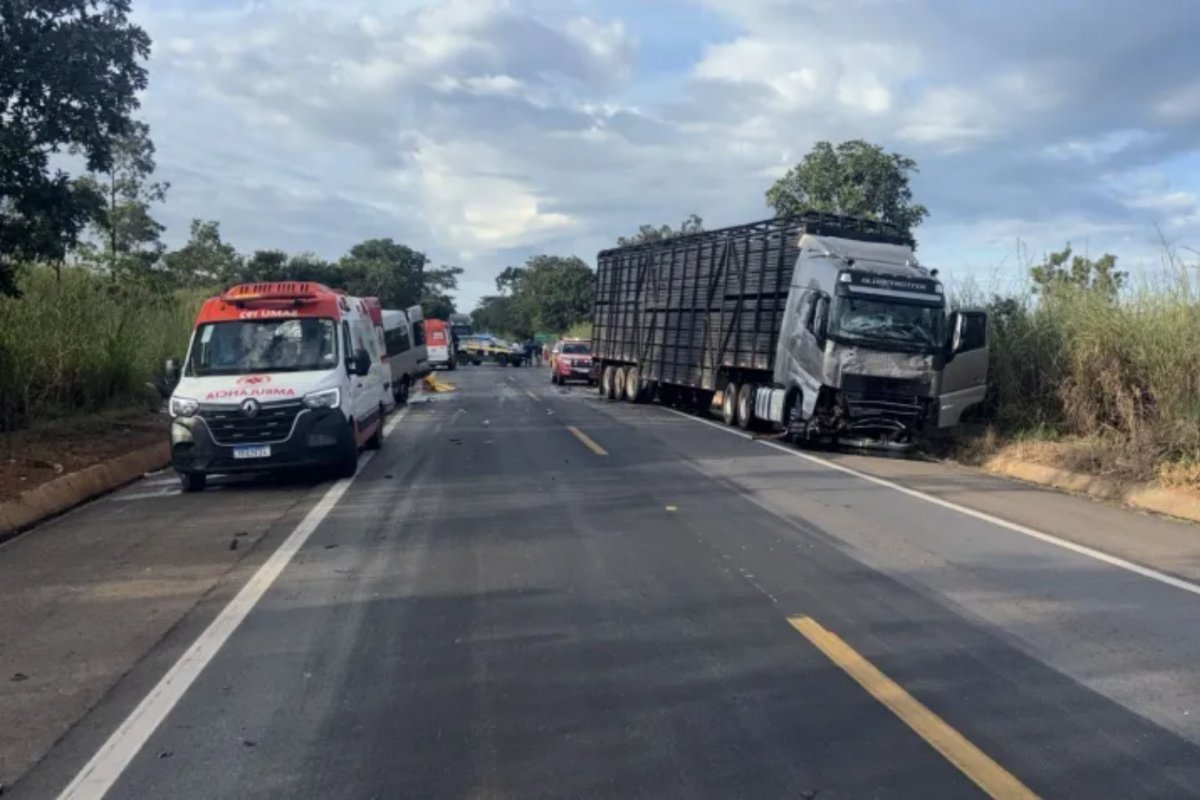 Acidente entre três veículos deixa oito mortos na BR-020, em Goiás