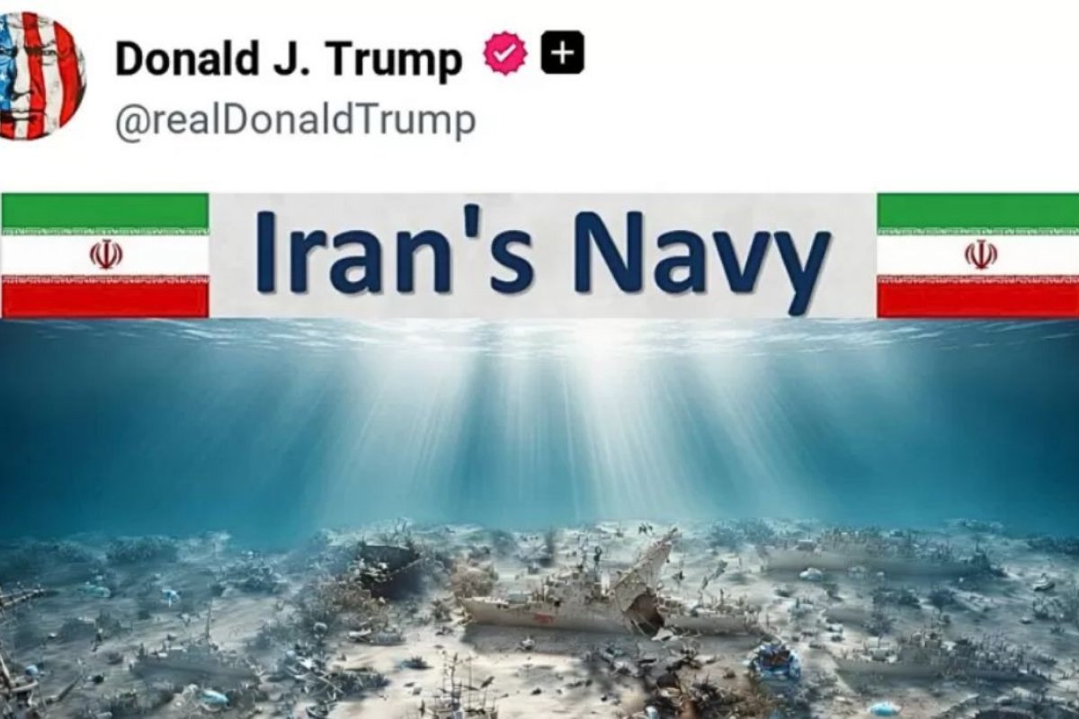 Trump publica foto feita com IA de navios afundados após novas ameaças do Irã