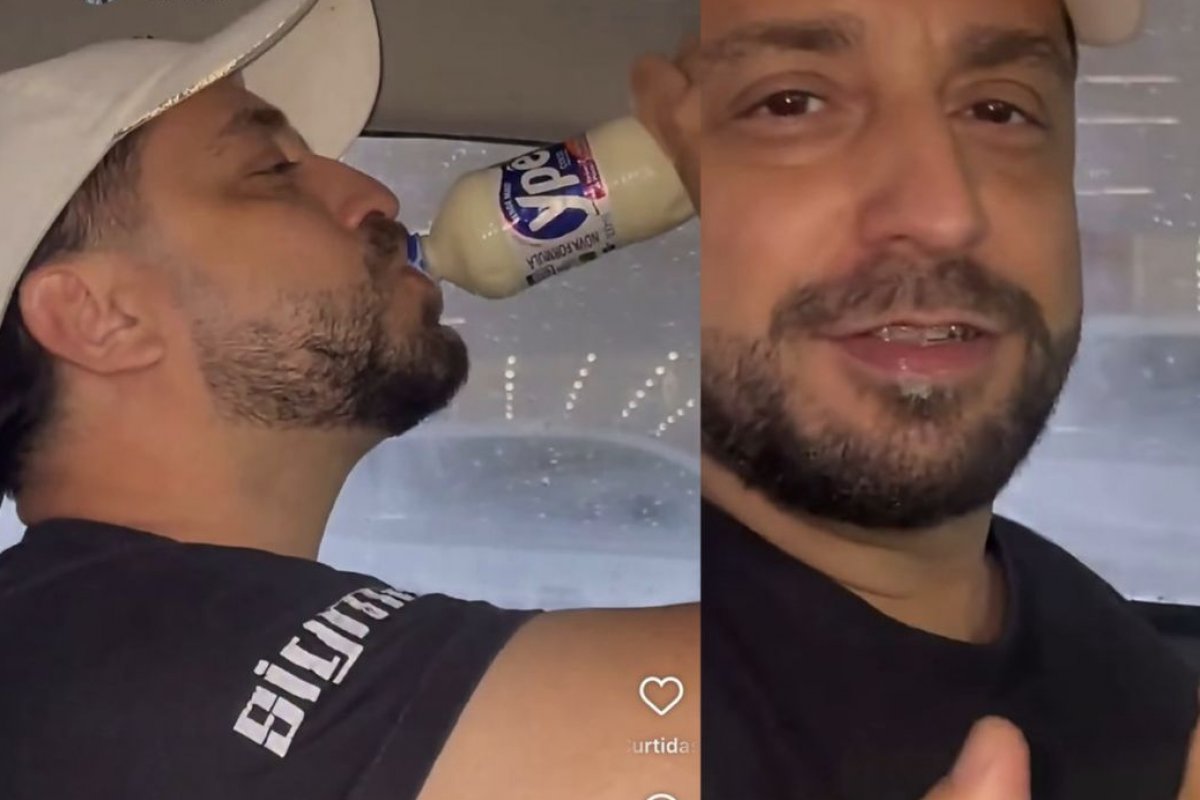 Homem que viralizou ao 'beber detergente' esclarece que líquido ingerido era 'iogurte de coco'