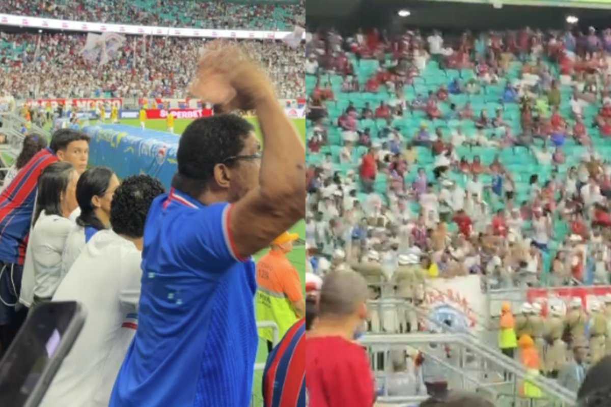 VÍDEO: "Rogério Ceni vai se f*der": Protesto de torcida do Bahia leva a reforço policial na Arena Fonte Nova