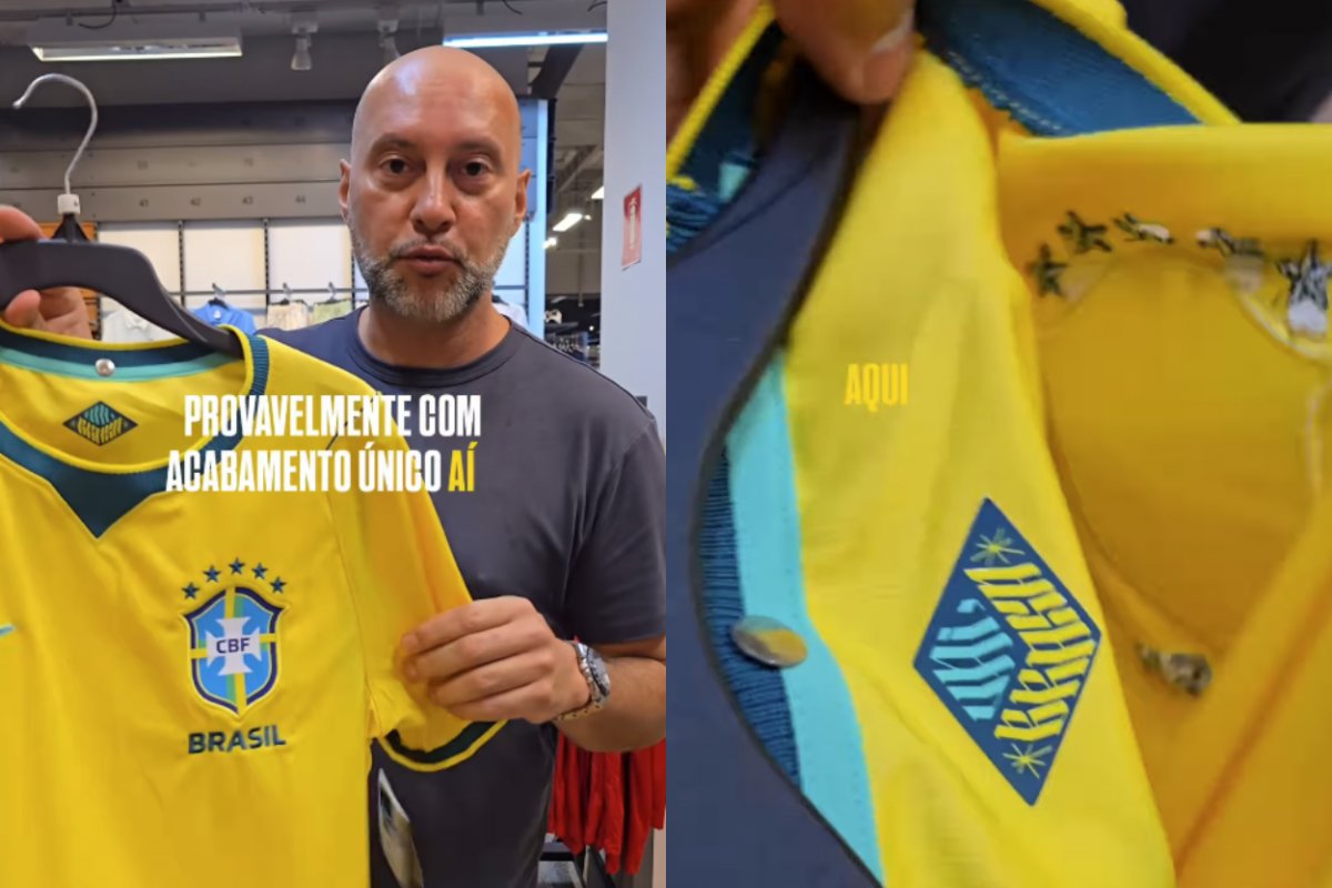 Vídeo: homem critica acabamento de camisa oficial da Seleção Brasileira e diz que não vale 'o preço cobrado'