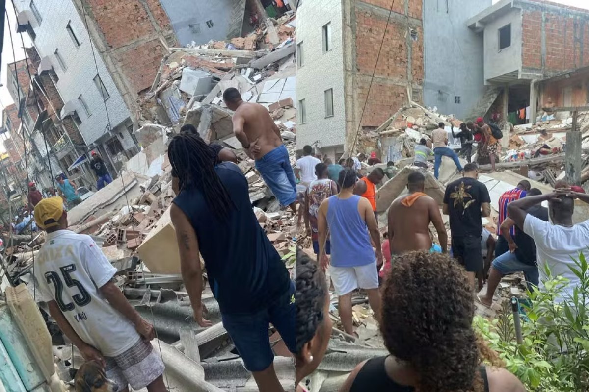 Vídeo: moradora de prédio vizinho ao imóvel que desabou em Salvador denuncia não ter recebido assistência da prefeitura 