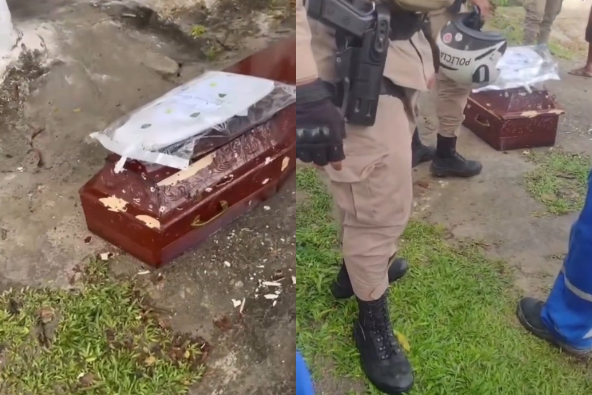 Vídeo: Homens armados invadem cemitério e atiram contra caixão de 'Maquinista' do CV