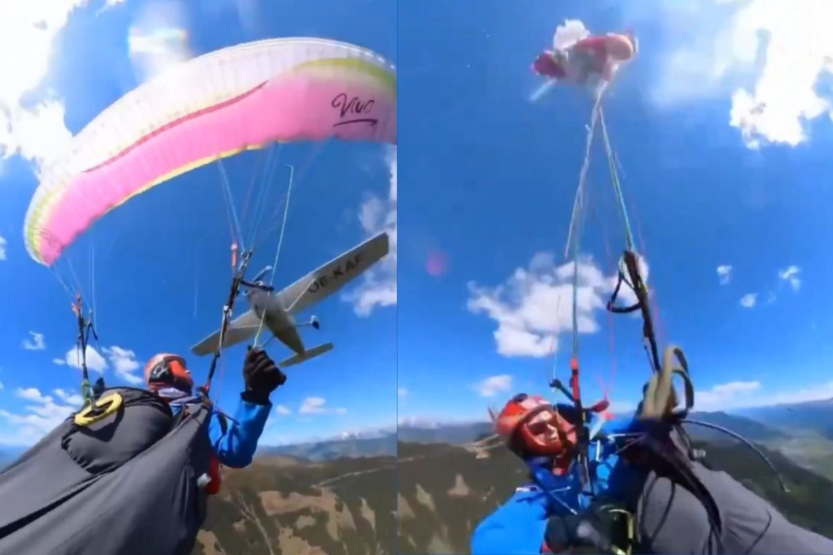 Vídeo: Praticante de parapente sobrevive após colidir com aeronave durante voo