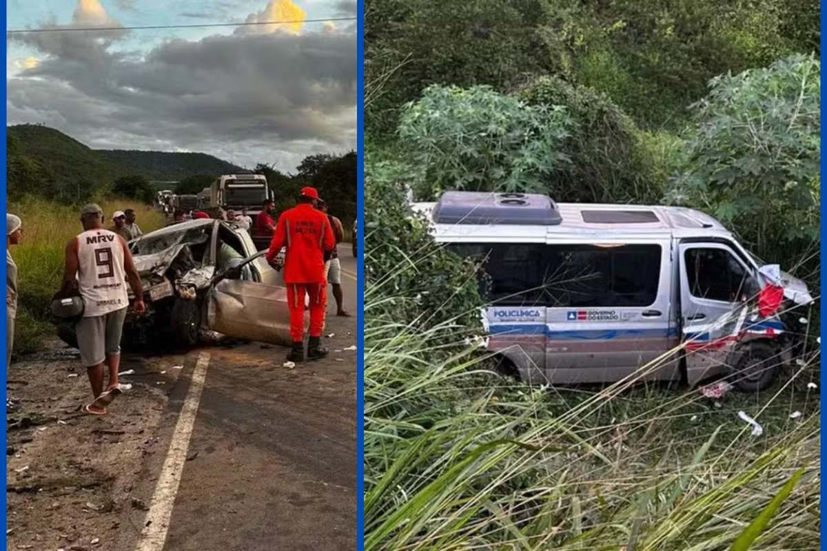 Acidente entre van e caminhonete deixa 16 feridos na Bahia