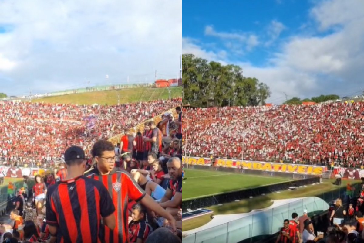 Vídeo: Torcida do Vitória lota Barradão para final da Copa do Nordeste