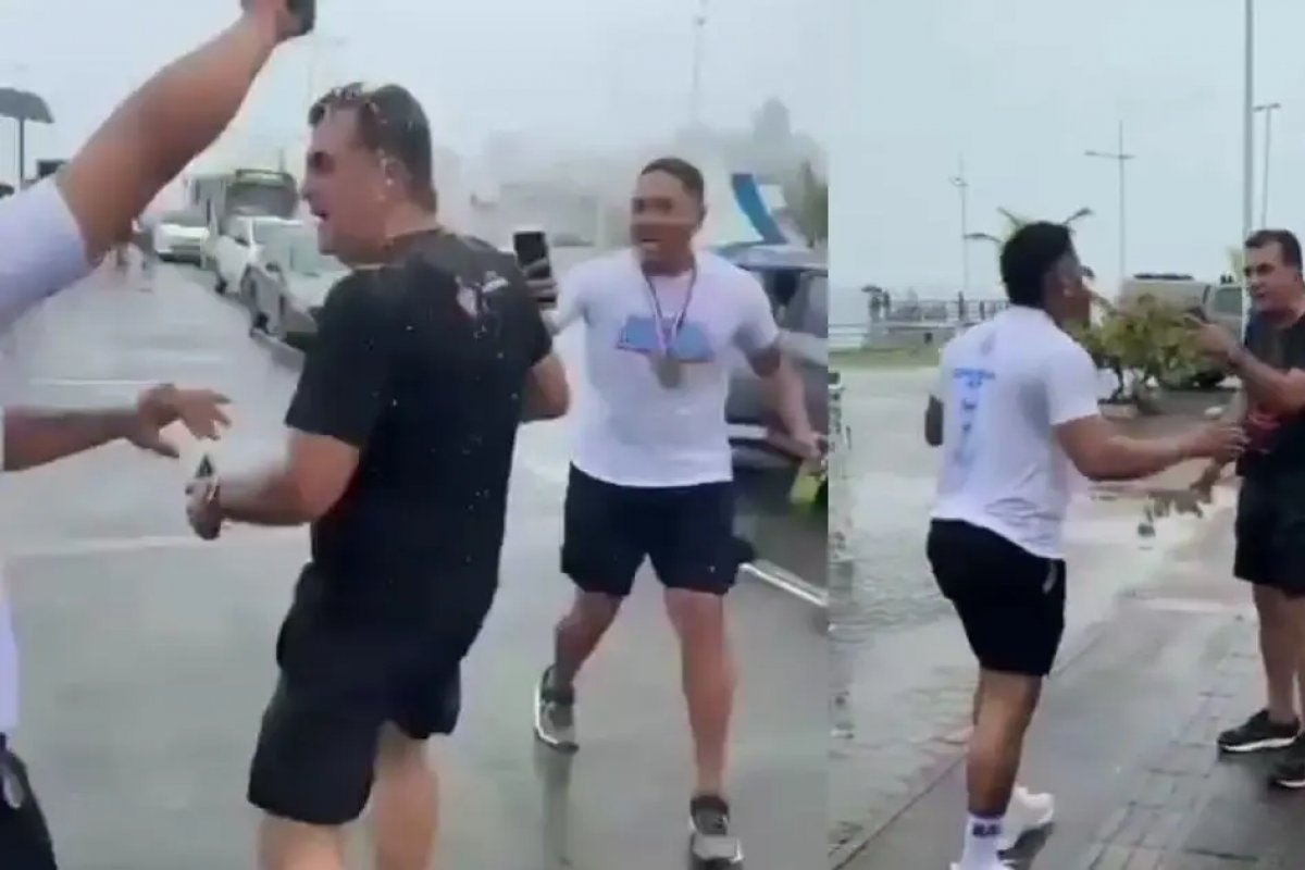 Vídeo: Torcedores do Bahia hostilizam e jogam cerveja em Fábio Mota, presidente do Vitória