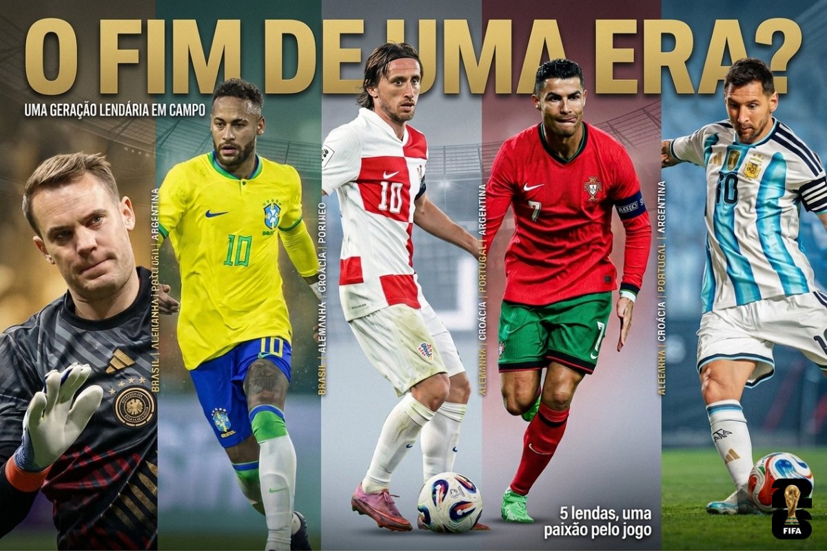 O fim de uma era: Messi, Cristiano, Neymar, Modrić e Neuer podem disputar última Copa