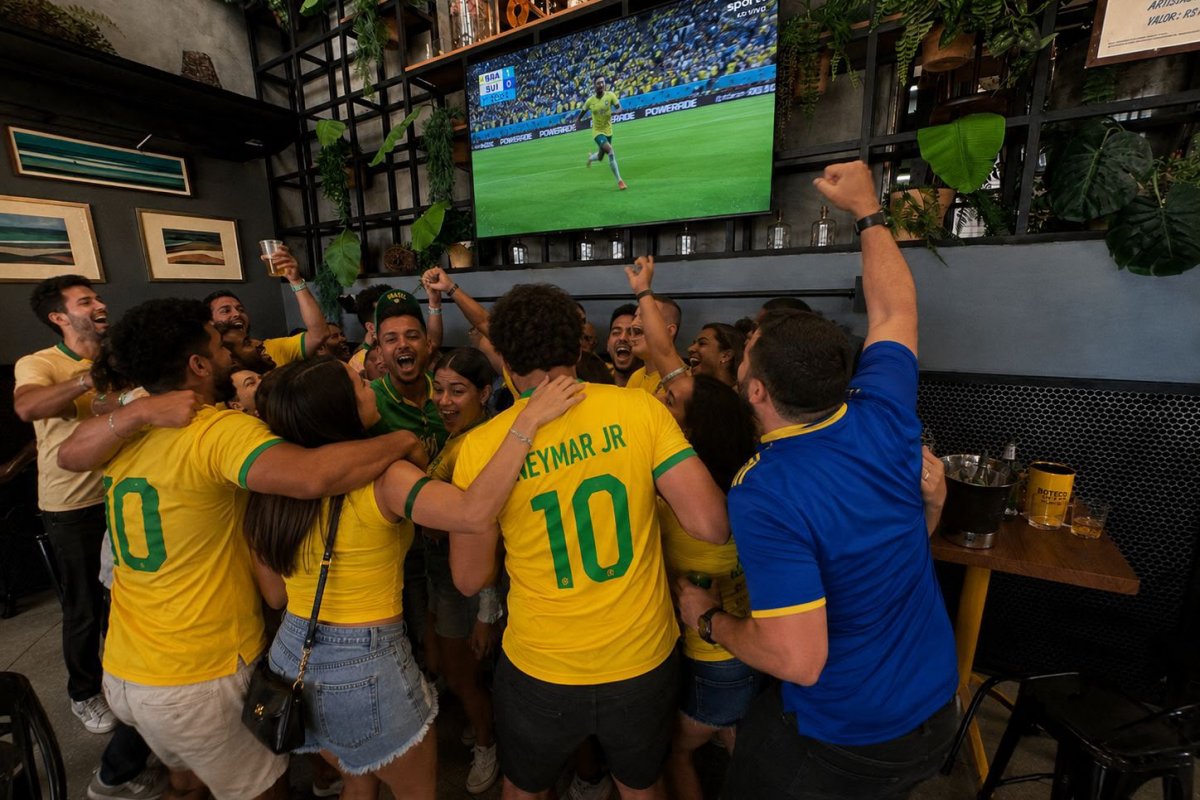 Bar da TeTê convoca torcedores para assistir os jogos da Copa com chopp Brahma dobrado!   
