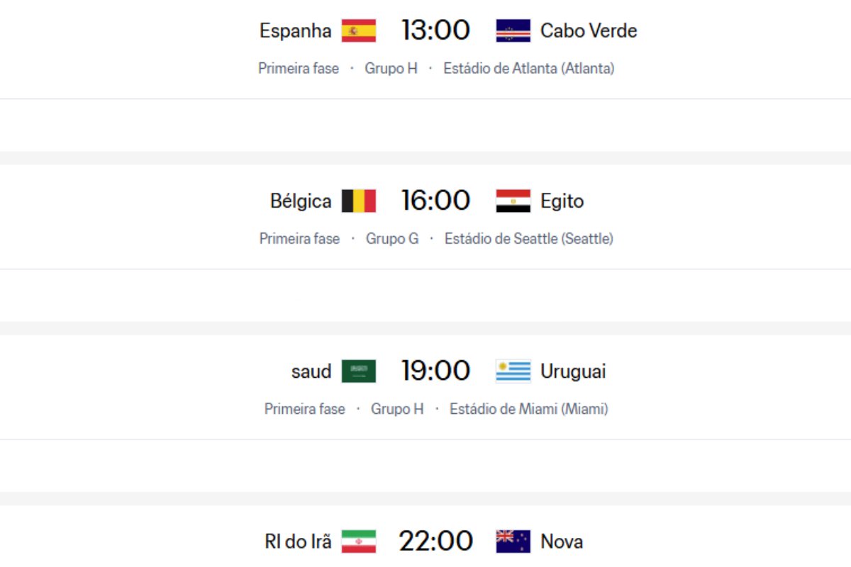 Grupos G e H entram em ação na Copa; veja os jogos desta segunda
