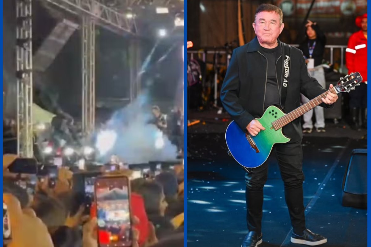 Vídeo: palco desaba parcialmente em show de Amado Batista na Bahia