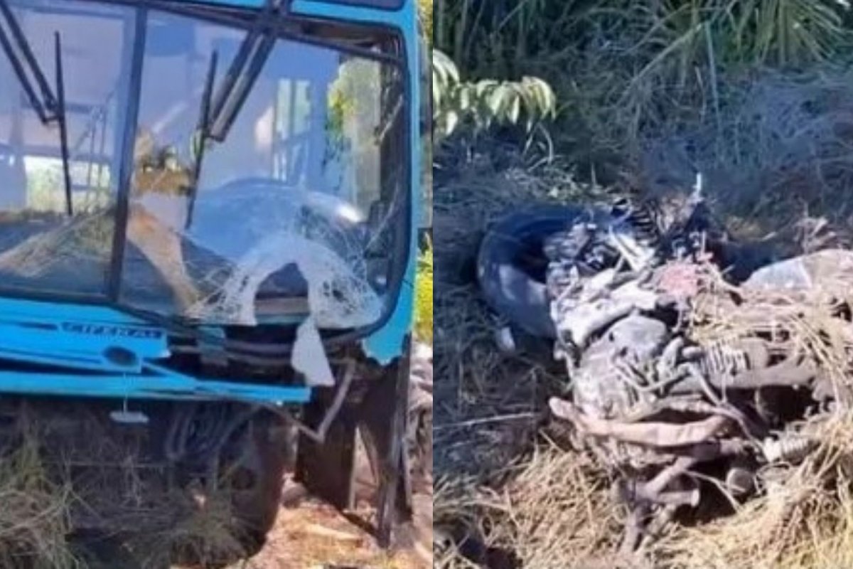 Motociclista morre após colidir de frente com um ônibus em rodovia da Bahia