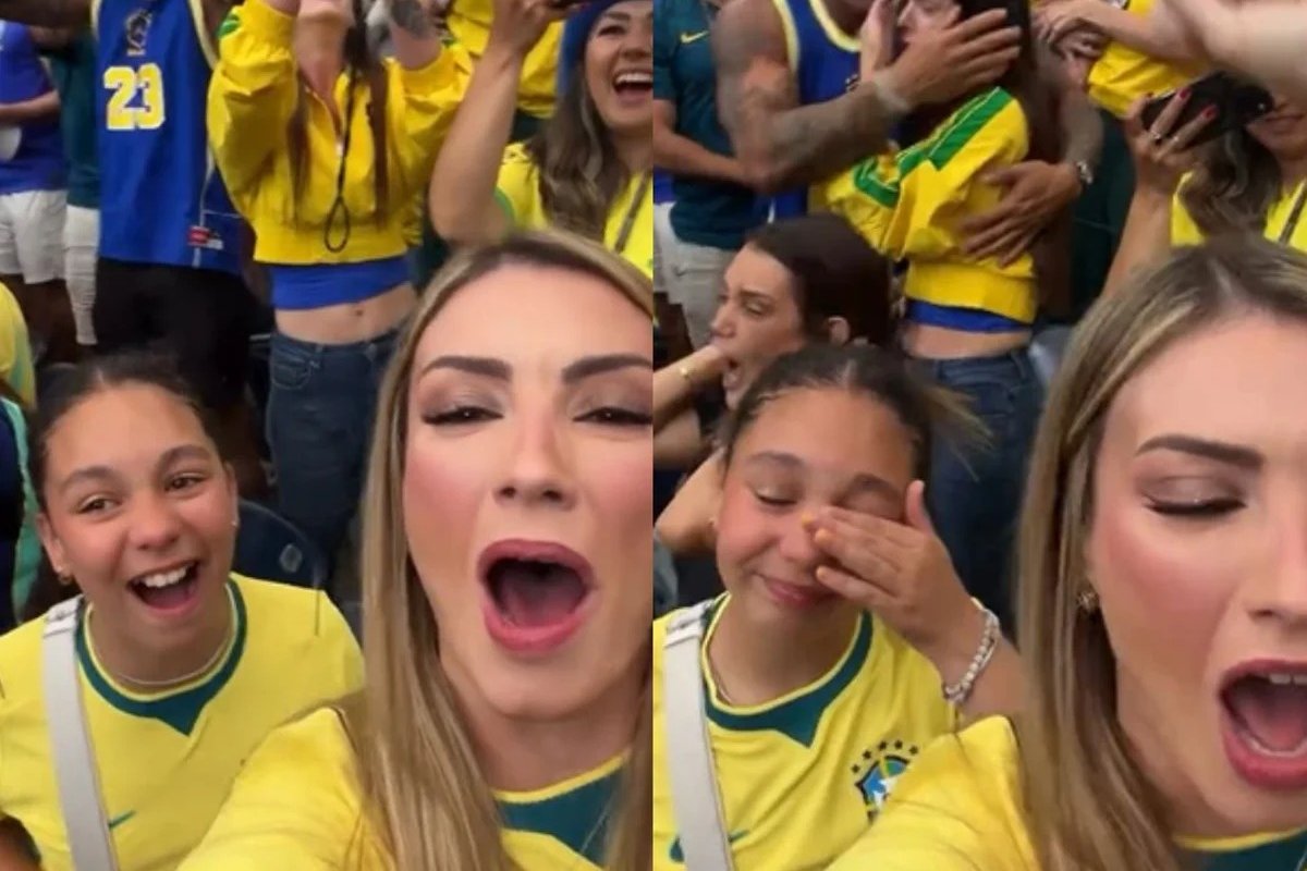 Vídeo: Filha de Casemiro chora após gol do pai na vitória do Brasil