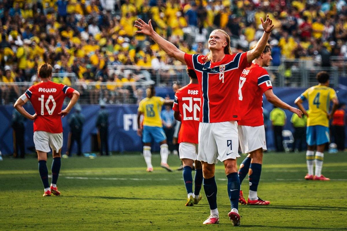 Haaland, jogador da Noruega que eliminou o Brasil da Copa, já cantou rap