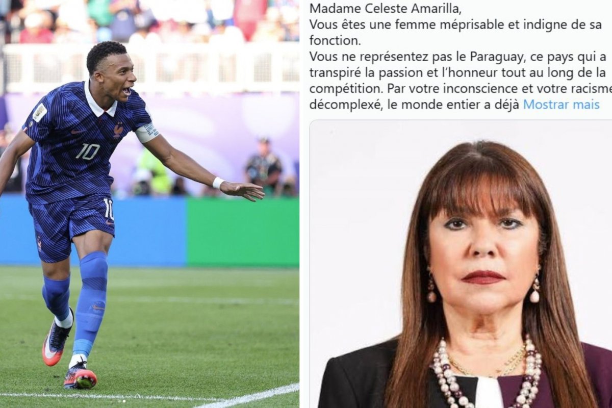 Mbappé rebate falas racistas de senadora do Paraguai: "desprezível"