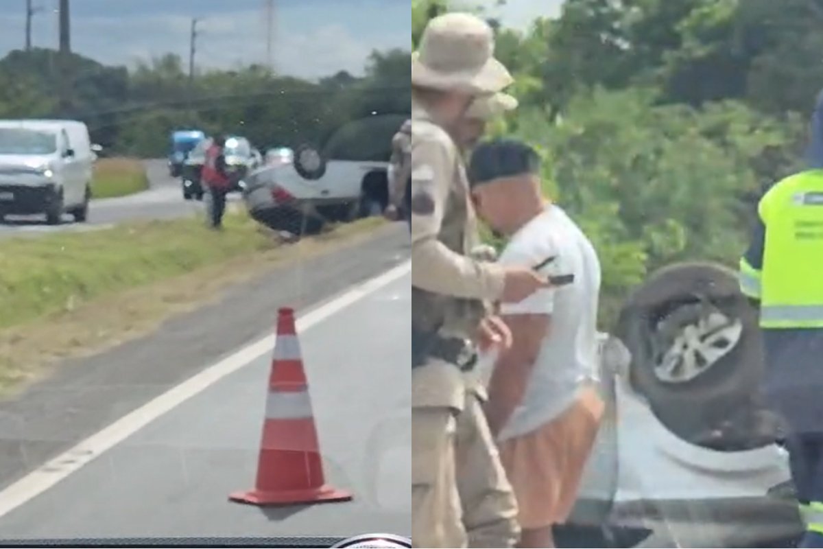  Vídeo: Mulher é arremessada de carro em acidente na Estrada do Coco