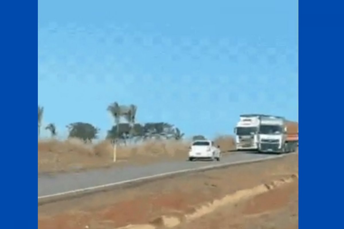 Vídeo: motorista embriagado dirige na contramão e bate em carreta na BR-364 em MT