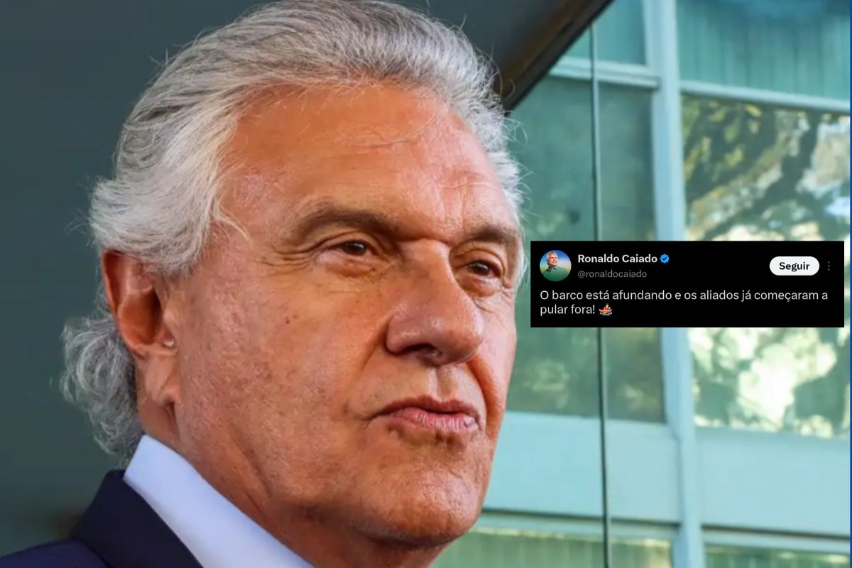 'O barco está afundando', diz Caiado em tom crítico à candidatura de Flávio Bolsonaro