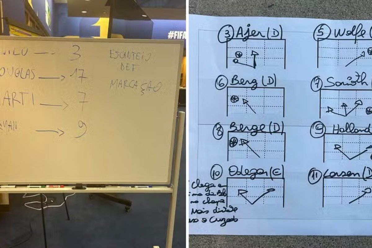 Jornal alemão encontra papel com instruções táticas de Ancelotti para a Seleção no jogo contra a Noruega; confira