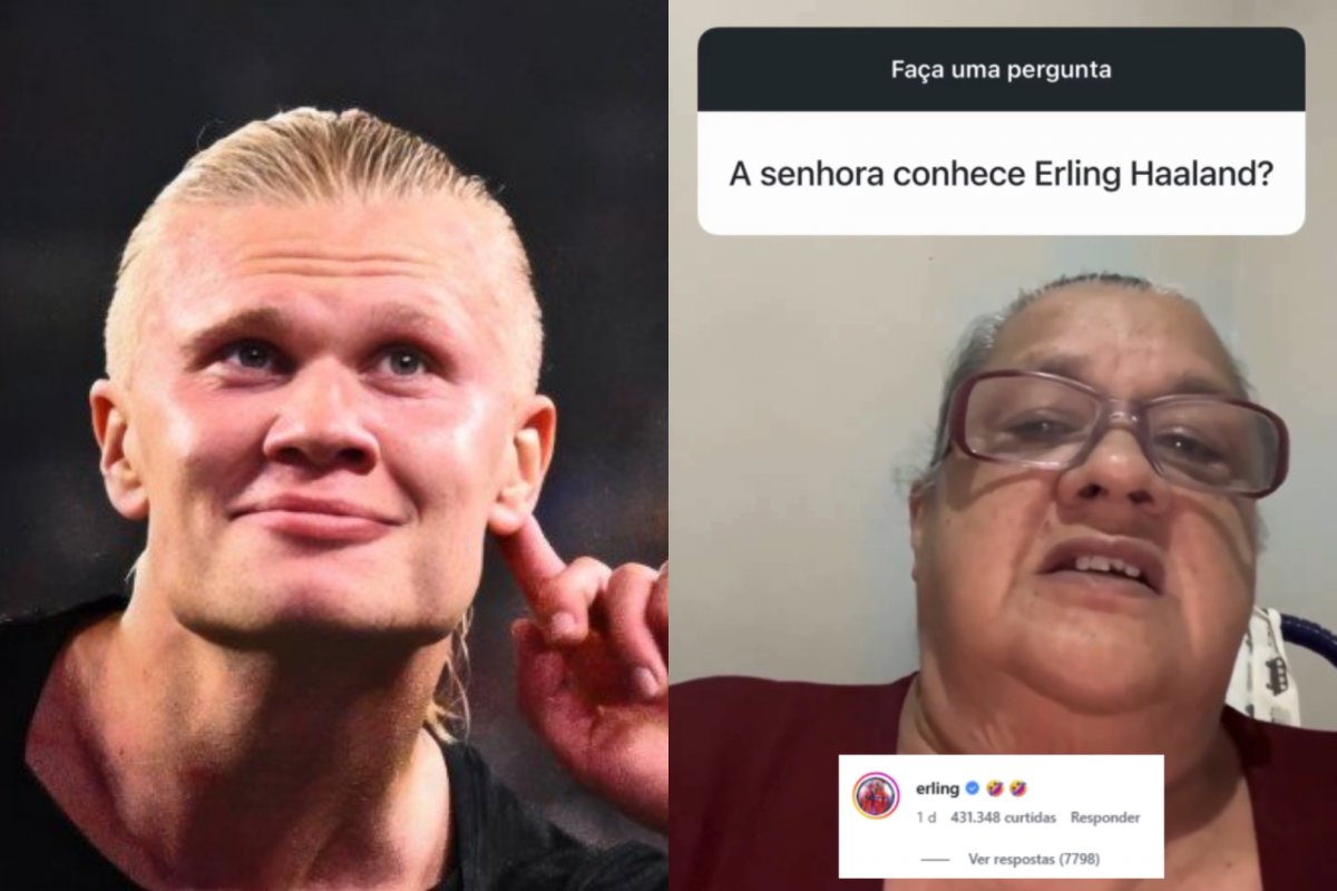 Vídeo: Idosa brasileira viraliza após dificuldade para pronunciar nome de Haaland e recebe comentário do jogador
