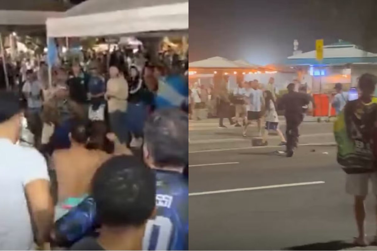 Vídeo: Torcedores argentinos se envolvem em brigas no RJ após derrota da seleção em final da Copa do Mundo 