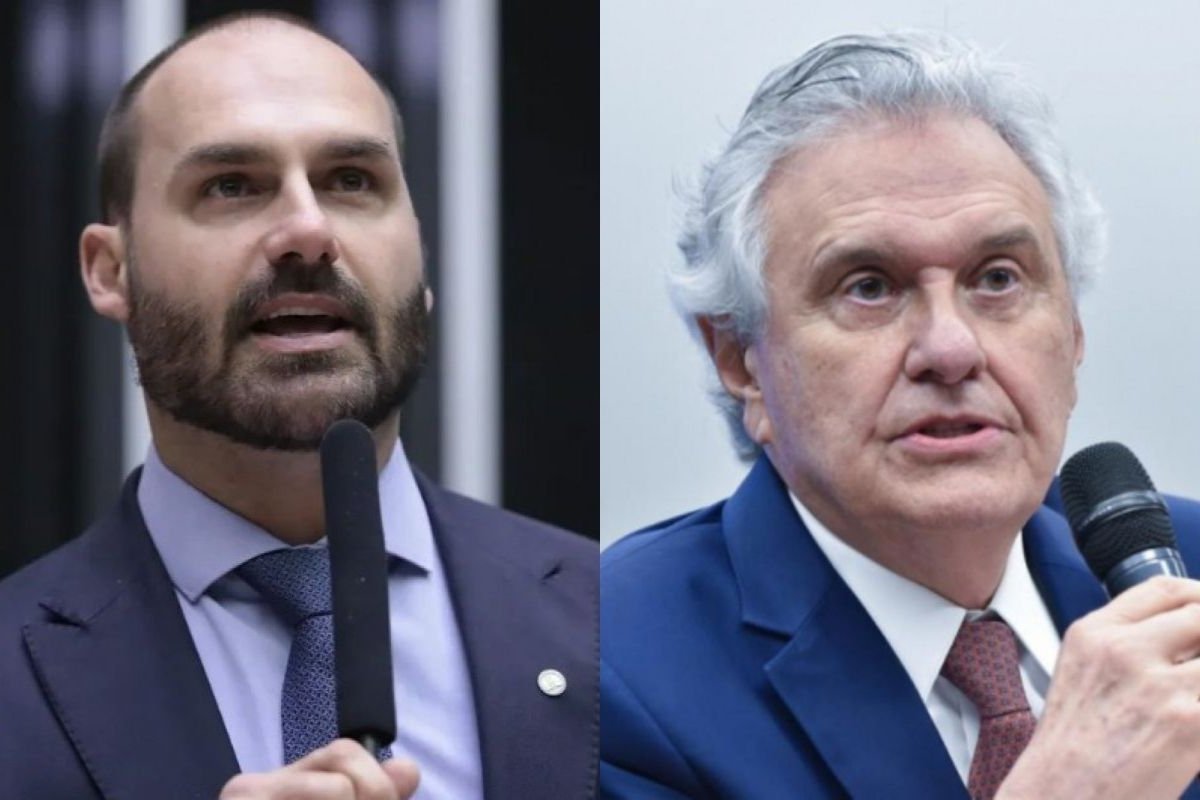 Eduardo Bolsonaro responde crítica de Caiado sobre green card