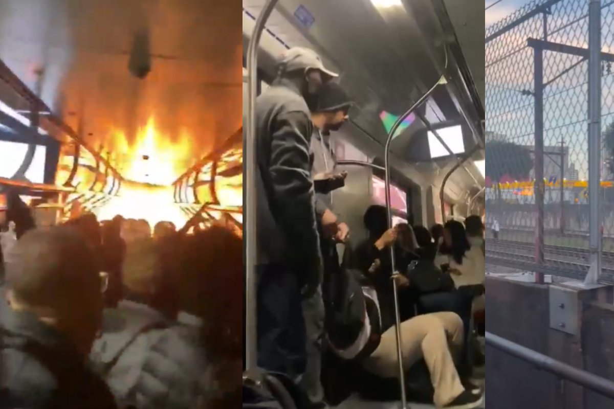 Vídeo: vagão de trem pega fogo em São Paulo; veja o momento