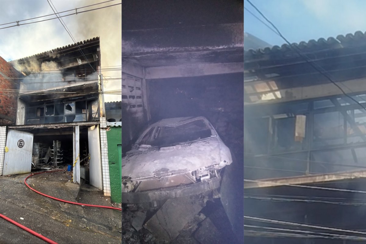 VÍDEO: Incêndio de grandes proporções atinge prédio comercial em Salvador