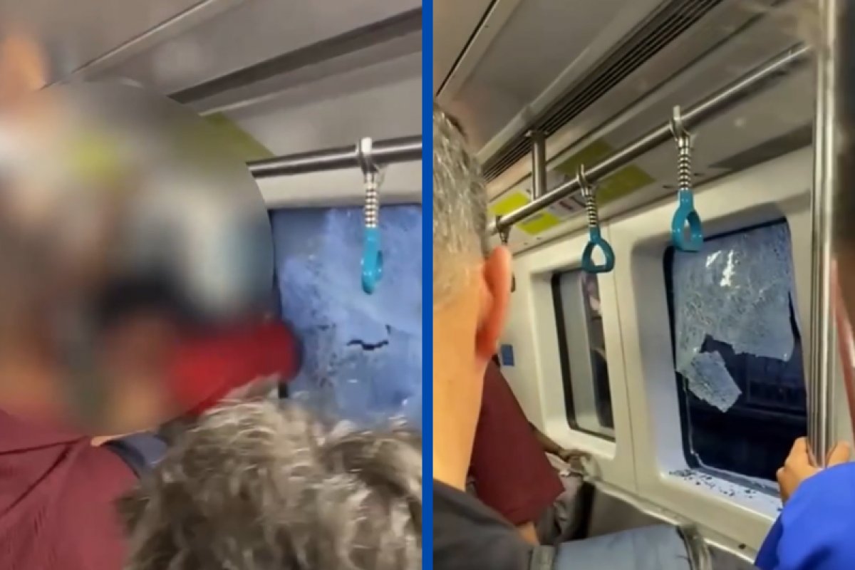 Vídeo: homem quebra janelas do metrô após mais de uma hora de espera durante ventania no Rio