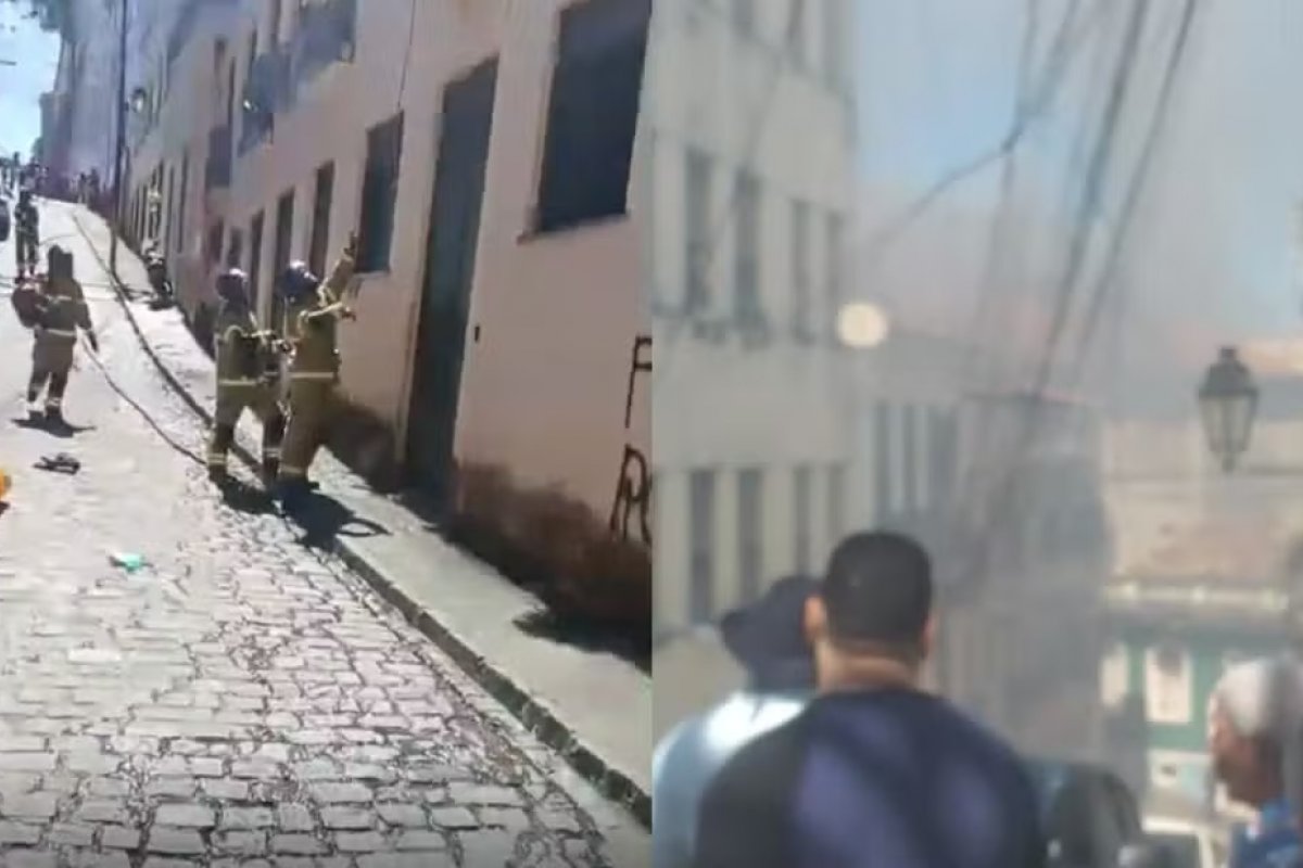 Incêndio atinge prédio no Pelourinho e quatro famílias precisam abandonar imóvel 