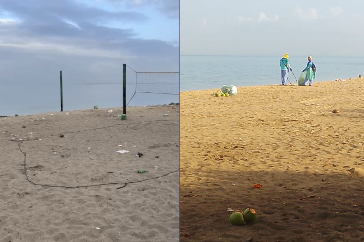 Vídeo: Praia da Ribeira amanhece cheia de lixo e morador denuncia “descaso” nas redes sociais
