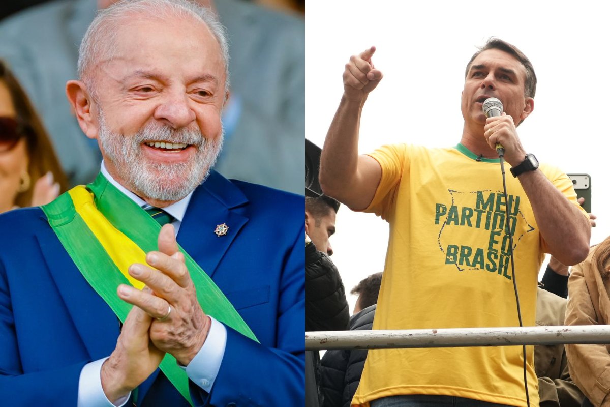 Meio/ideia: Lula e Flávio Bolsonaro empatam em simulação de 2º turno 