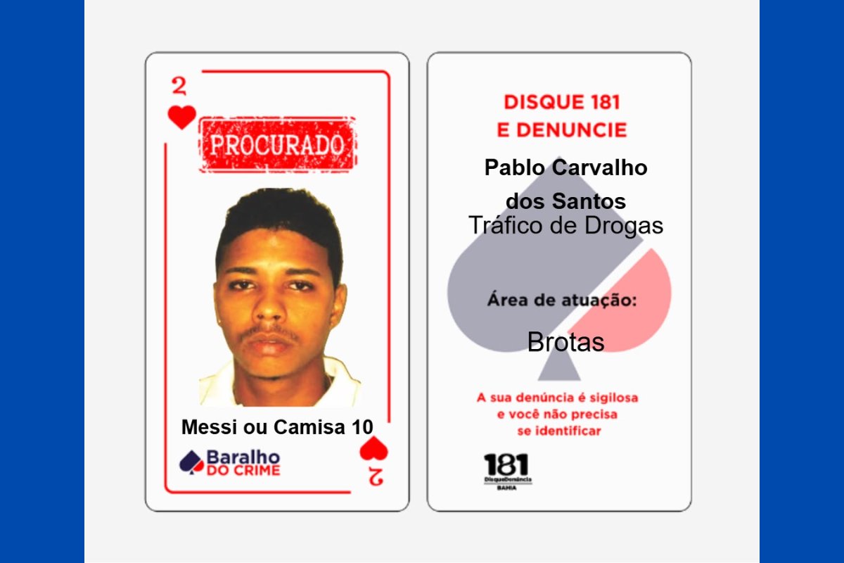 Criminoso do Baralho do Crime é apontado como fornecedor de armas em Cajazeiras