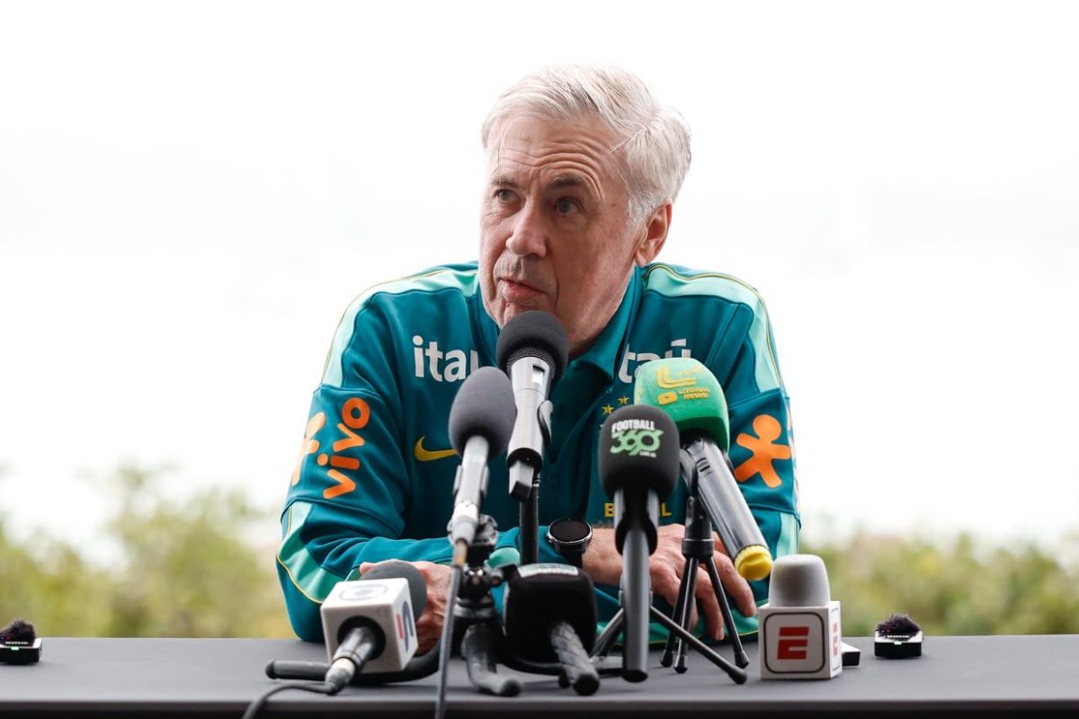 Ancelotti coloca Vini Jr., Endrick, Estêvão e Raphinha como titulares na Seleção