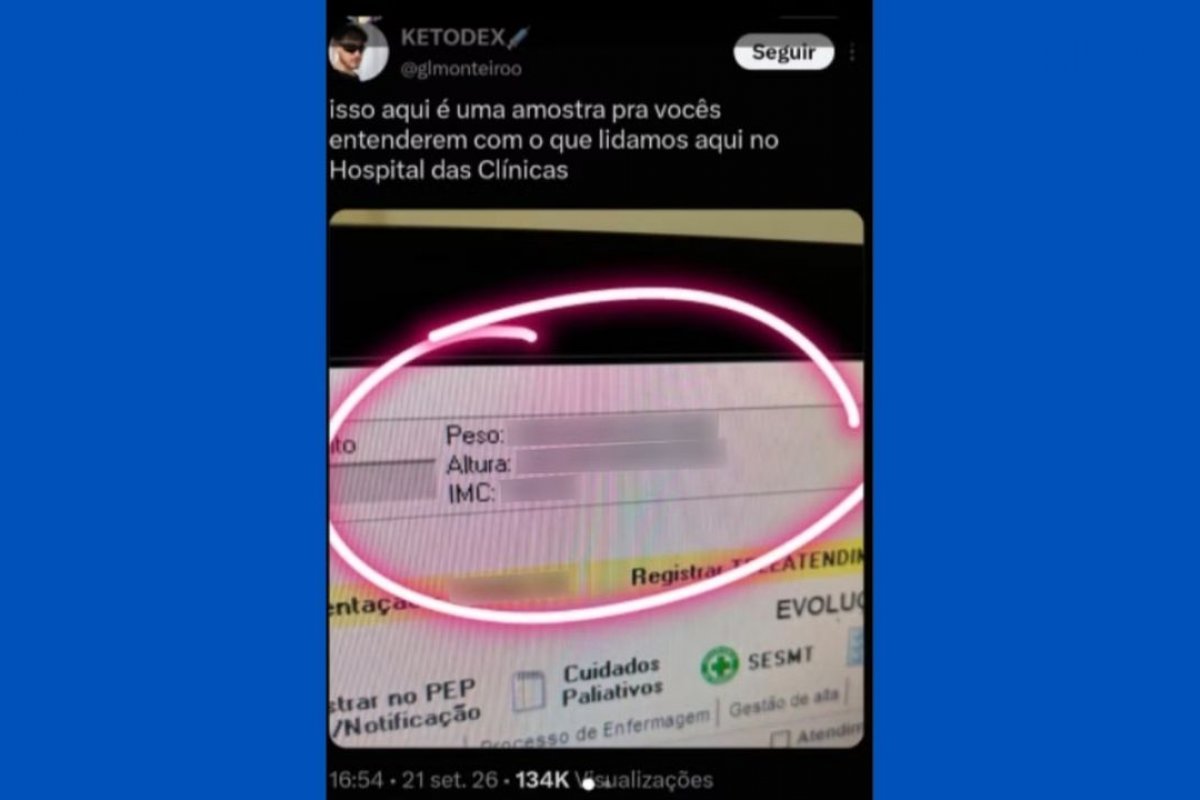 Médico expõe dados de prontuário e debocha de peso de paciente nas redes sociais