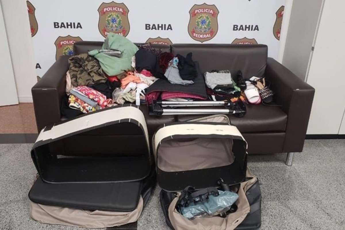 Casal é preso transportando quase dez quilos de drogas escondidas em malas no aeroporto de Salvador